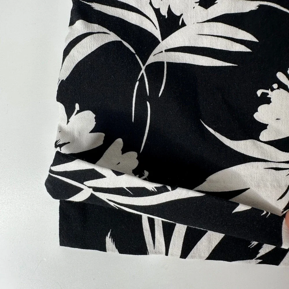 SC & CO Stretch Skort Black White Tropical Floral Palm Pockets Resort Golf Sz XL